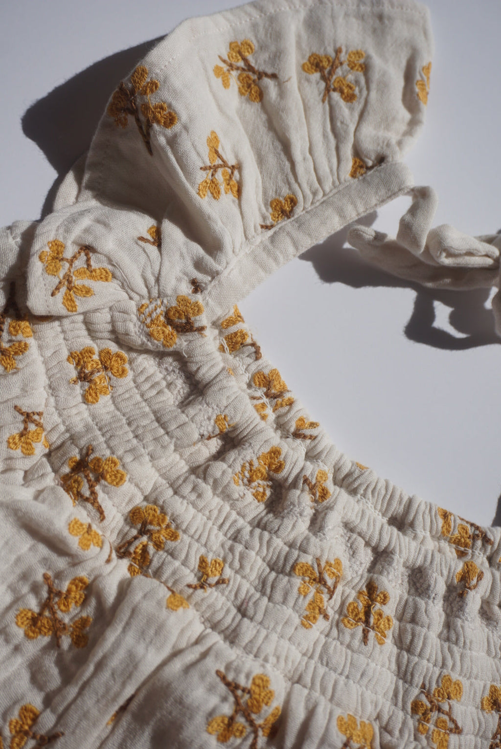 La Petit Lapin Haven | Organic Muslin Flare Dress | Ecru | Playroom Avenue