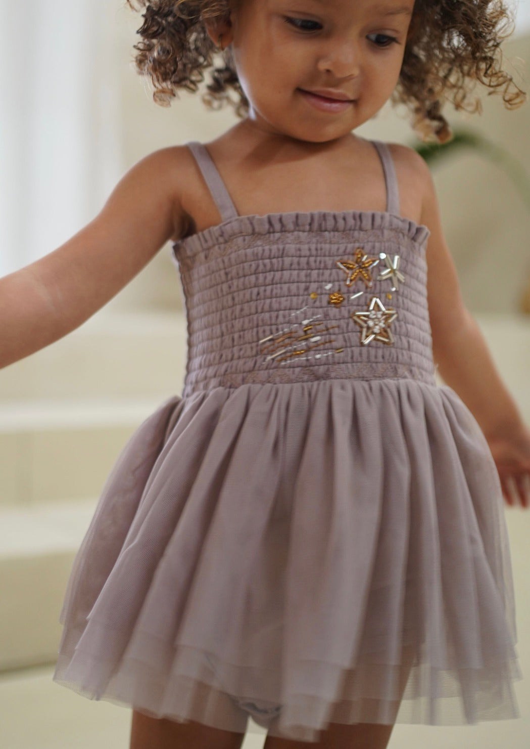 Le Petit Lapin Valentina | Organic Muslin Petit Etoile Tutu Romper | Lilac | Playroom Avenue