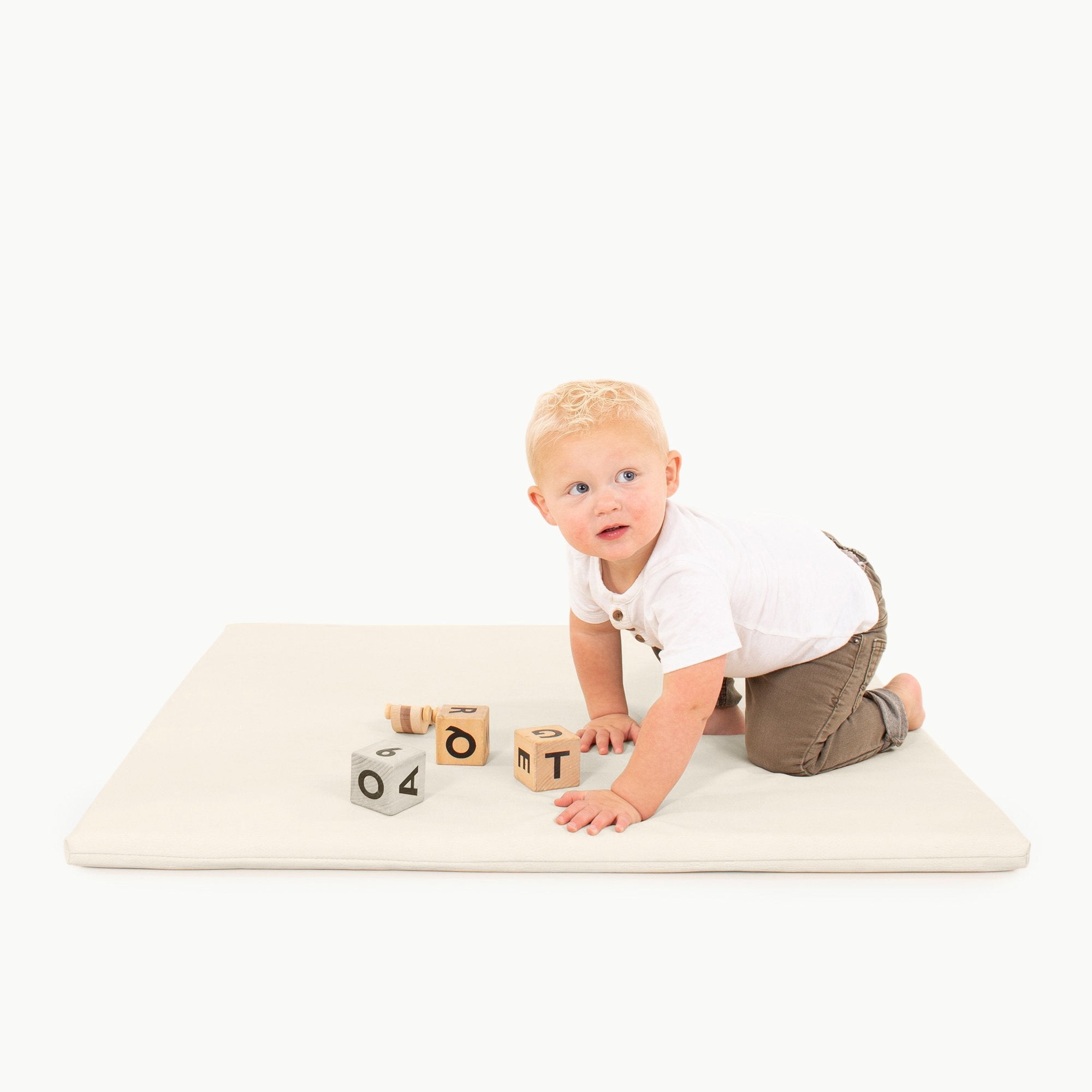 Wholesale Padded Mini Playmat Ivory Square | Playroom Avenue