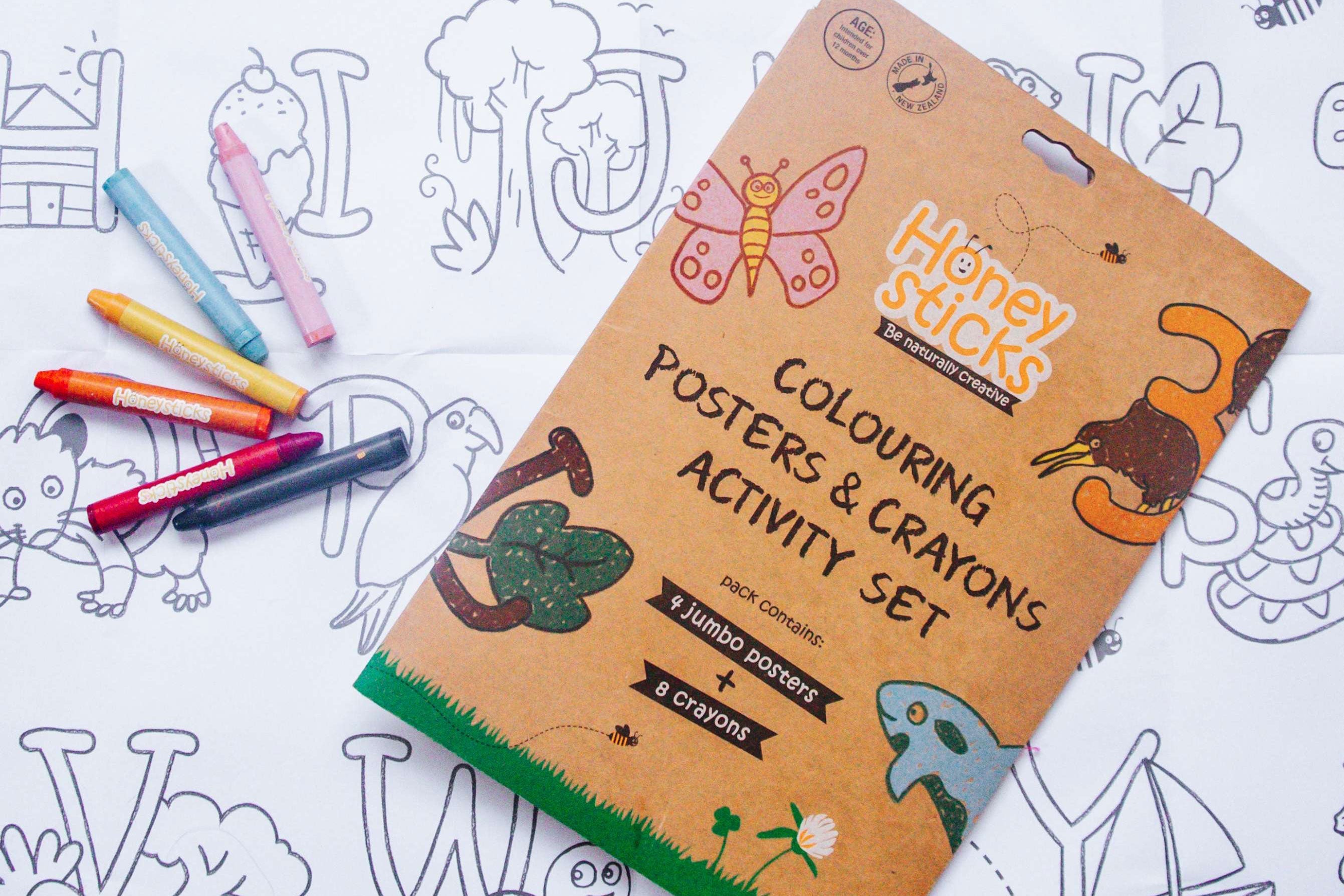 Honeysticks Jumbo Posters and Crayons Activity Set | Playroom Avenue