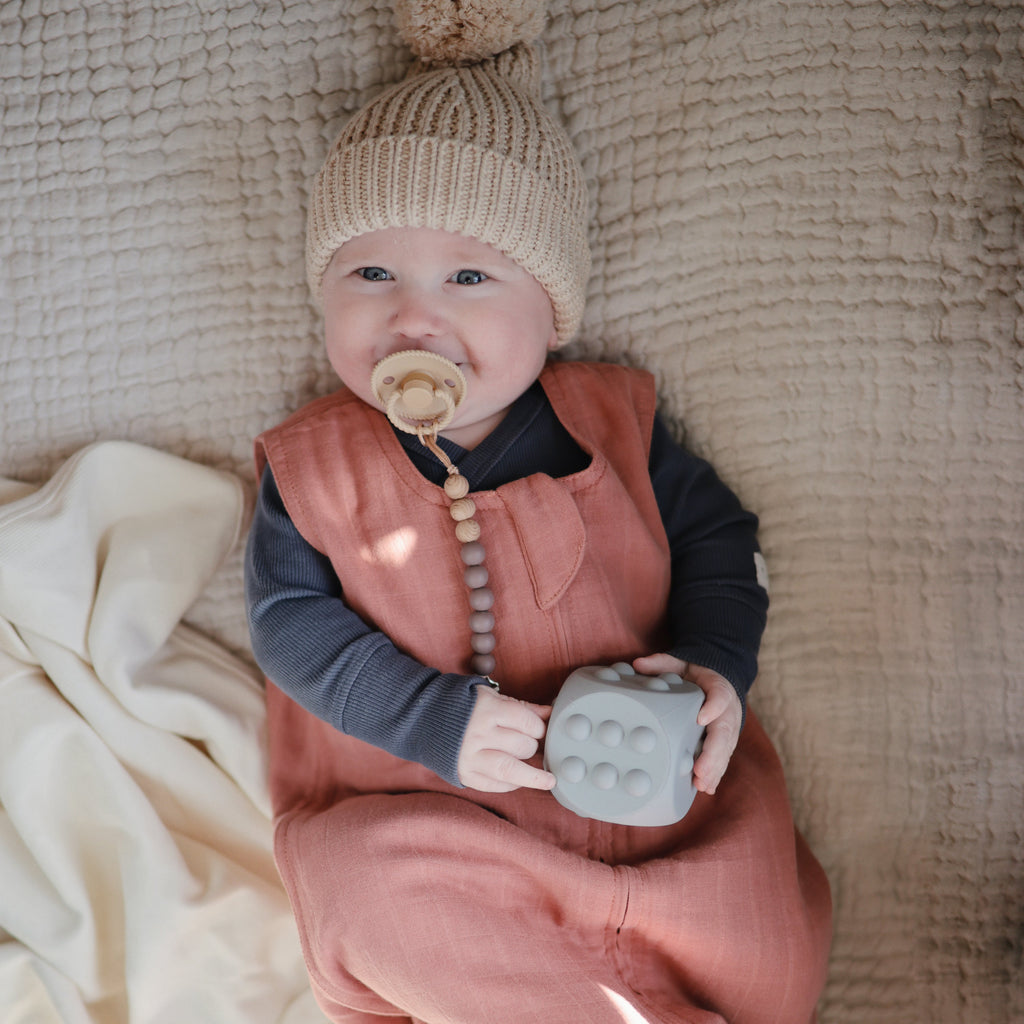 Mushie Silicone Pacifier Clip | Eva | Playroom Avenue