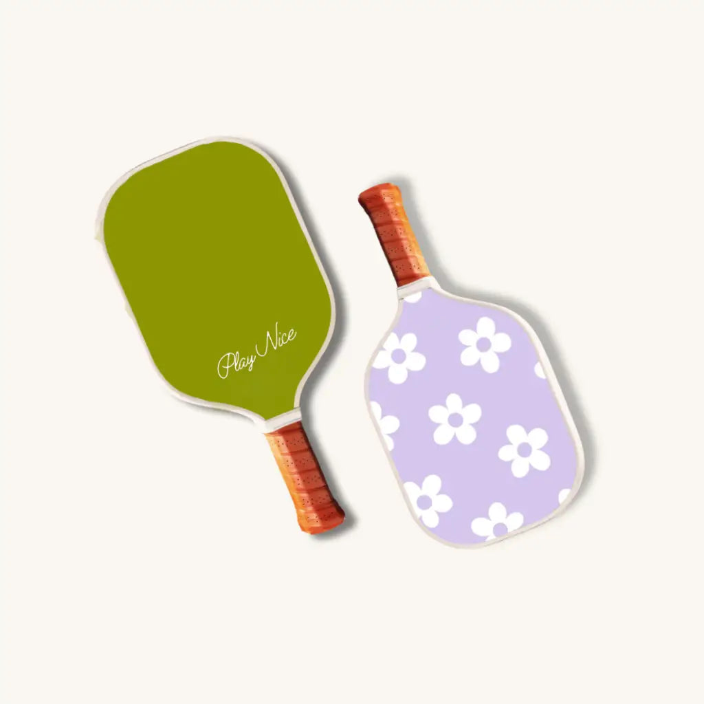 Polished Prints Kids Pickleball Paddles with Groovy Retro Floral Print | Playroom Avenue