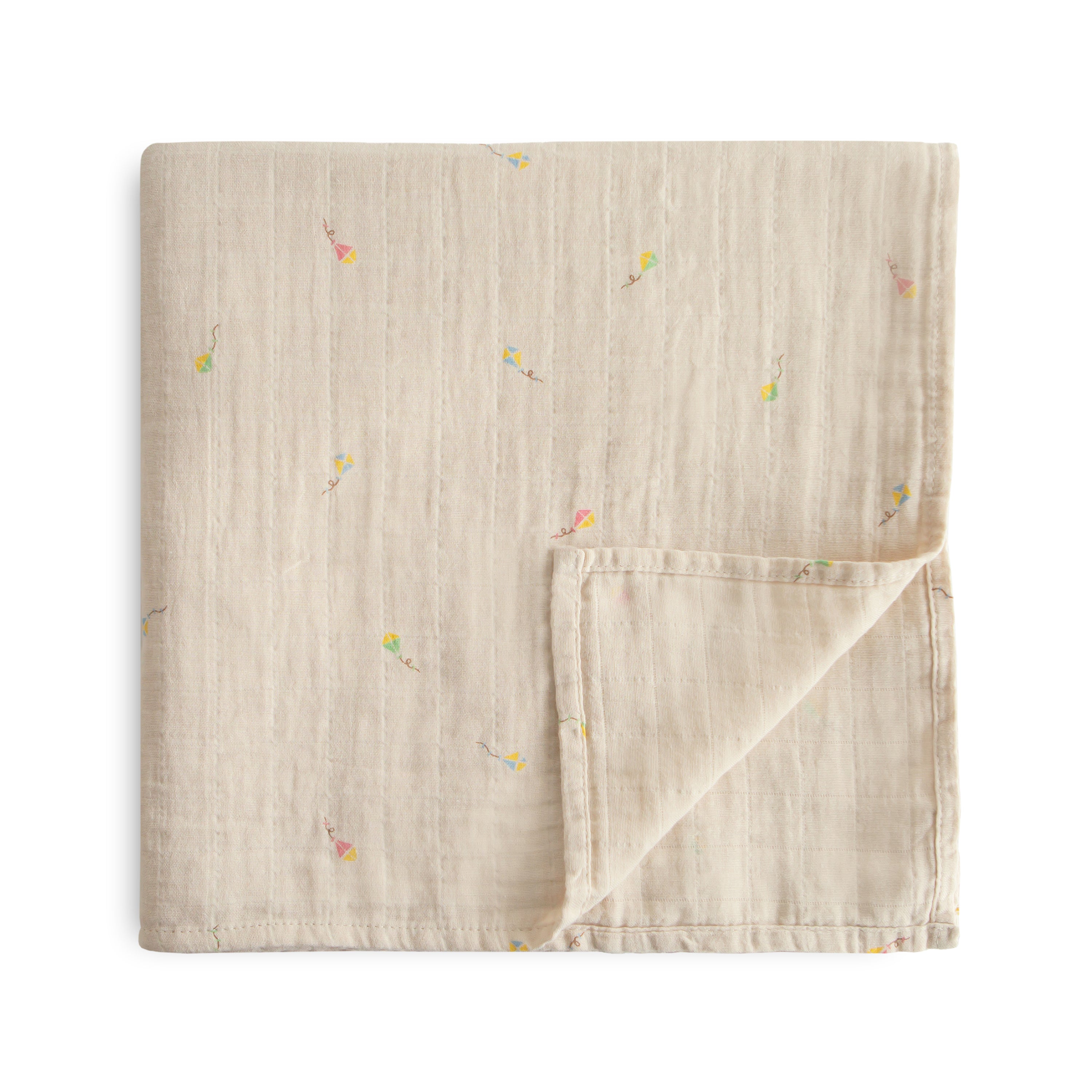 Mushie Organic Cotton Muslin Swaddle Blanket Kites | Playroom Avenue