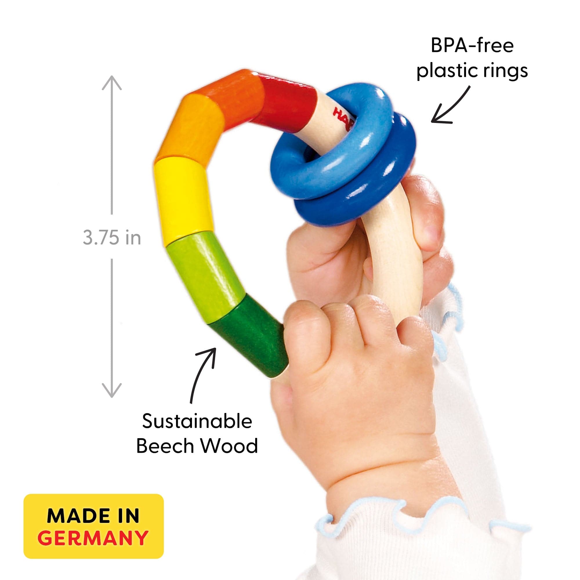 HABA Kringelring Wooden Baby Rattle | Playroom Avenue