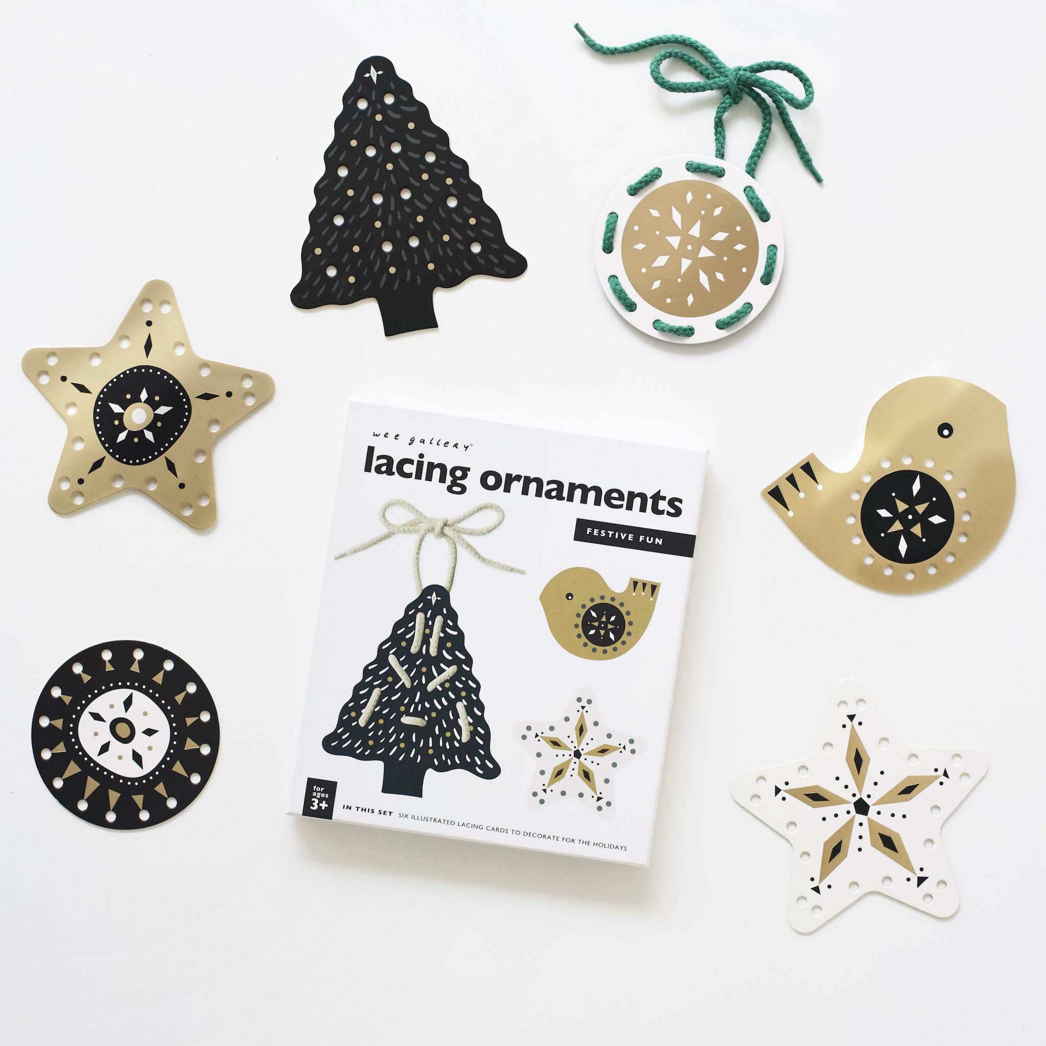 Wee Gallery Festive Fun Lacing Ornaments | Playroom Avenue