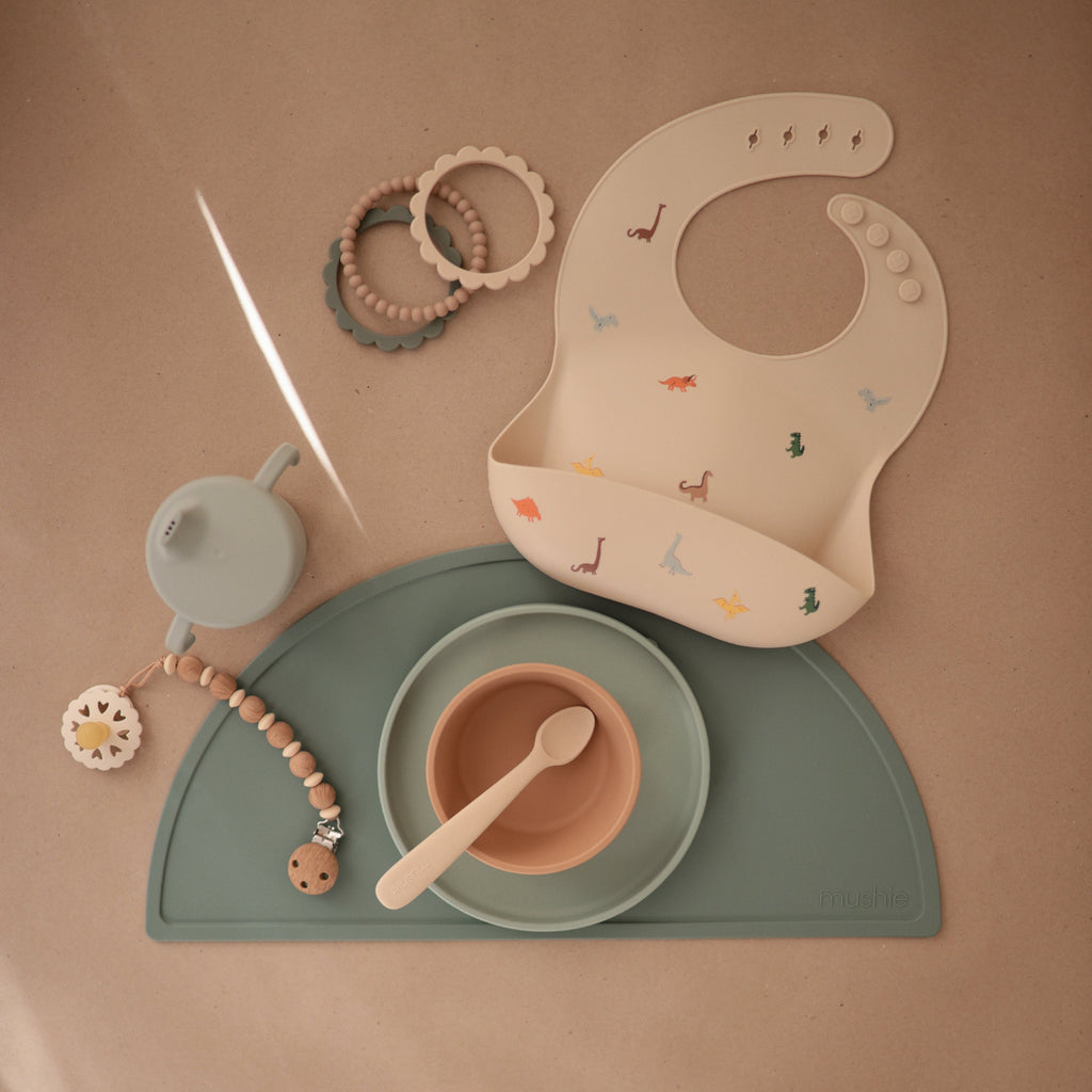 Mushie Silicone Pacifier Clip | Luna | Playroom Avenue