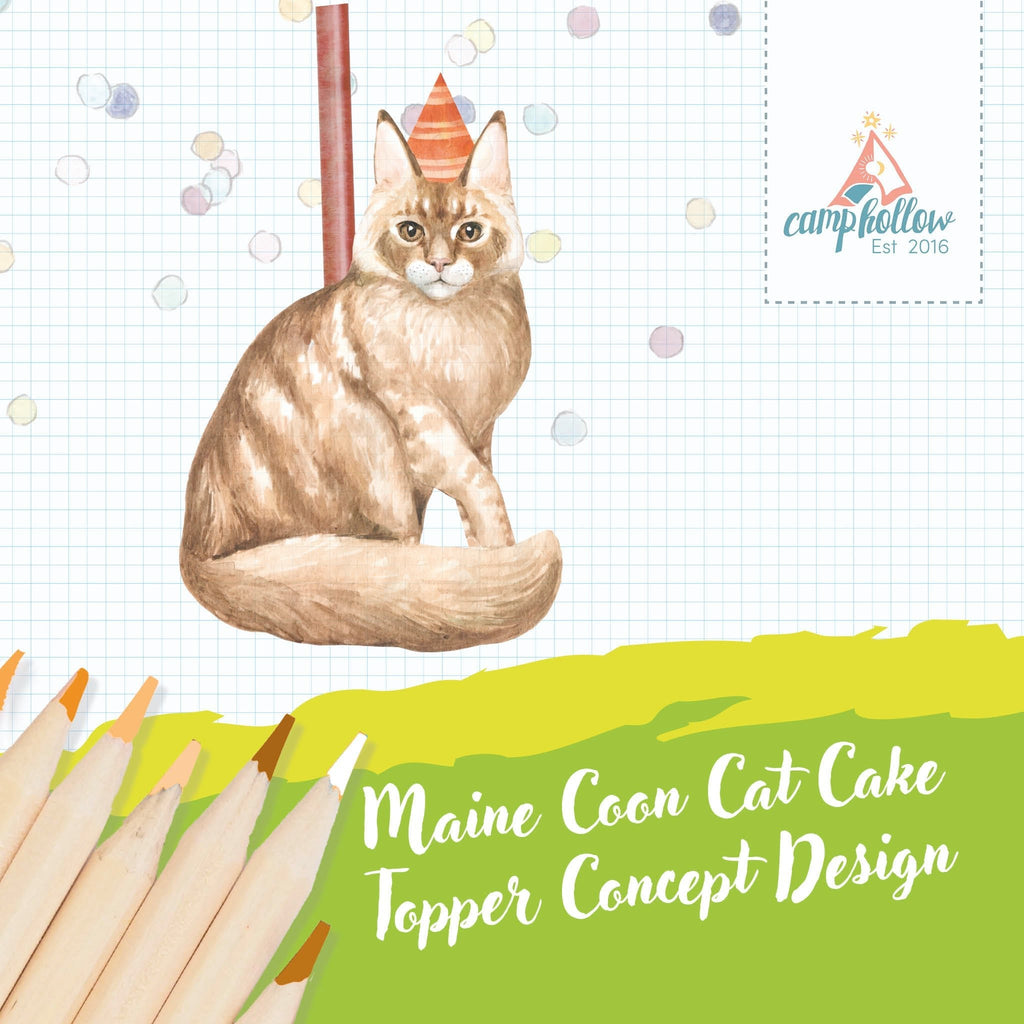 Camp Hollow Maine Coon Cat Cake Topper | Playroom Avenue