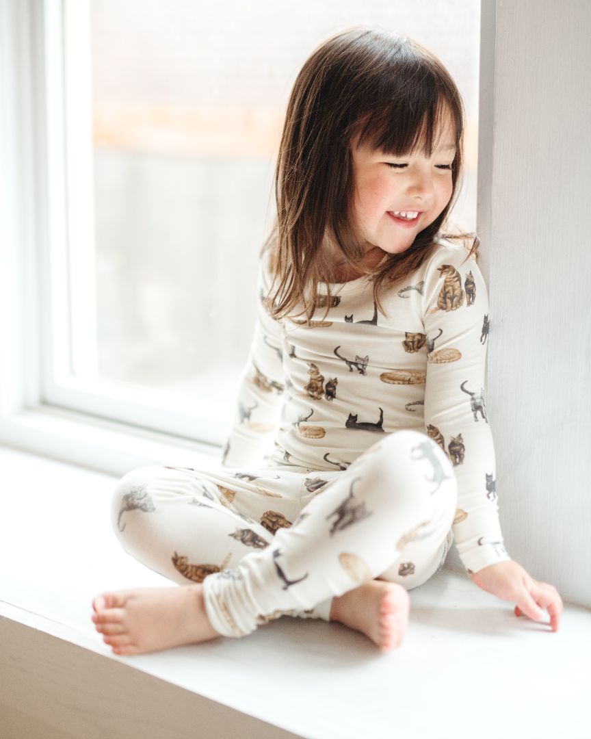 Milkbarn Picnic Organic Cotton Long Sleeve Two Piece Pajama Set | Playroom Avenue