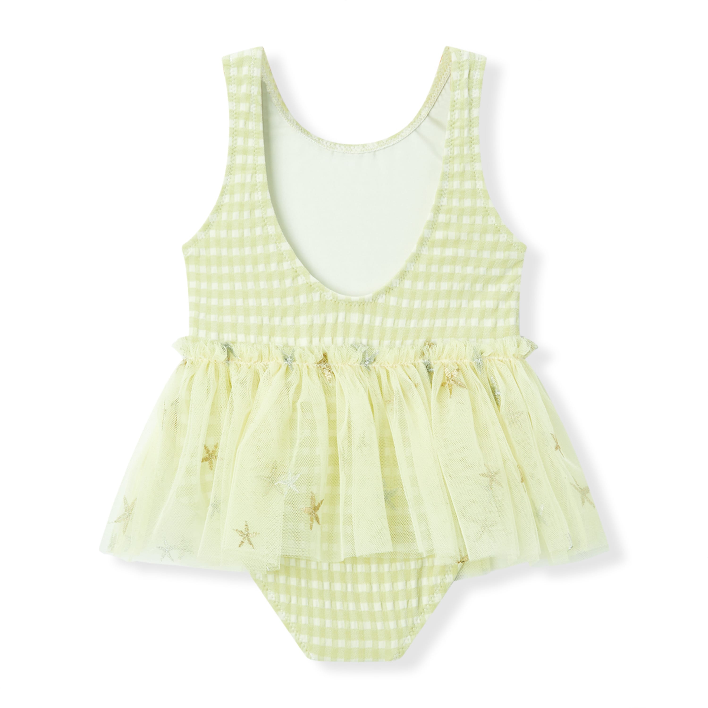 Milkbarn Green Gingham Ballet Skirt Swimsuit | Playroom Avenue