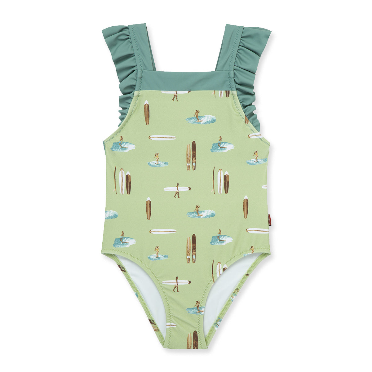 Milkbarn Summer Surf Ruffle Square Neck Swimsuit | Playroom Avenue
