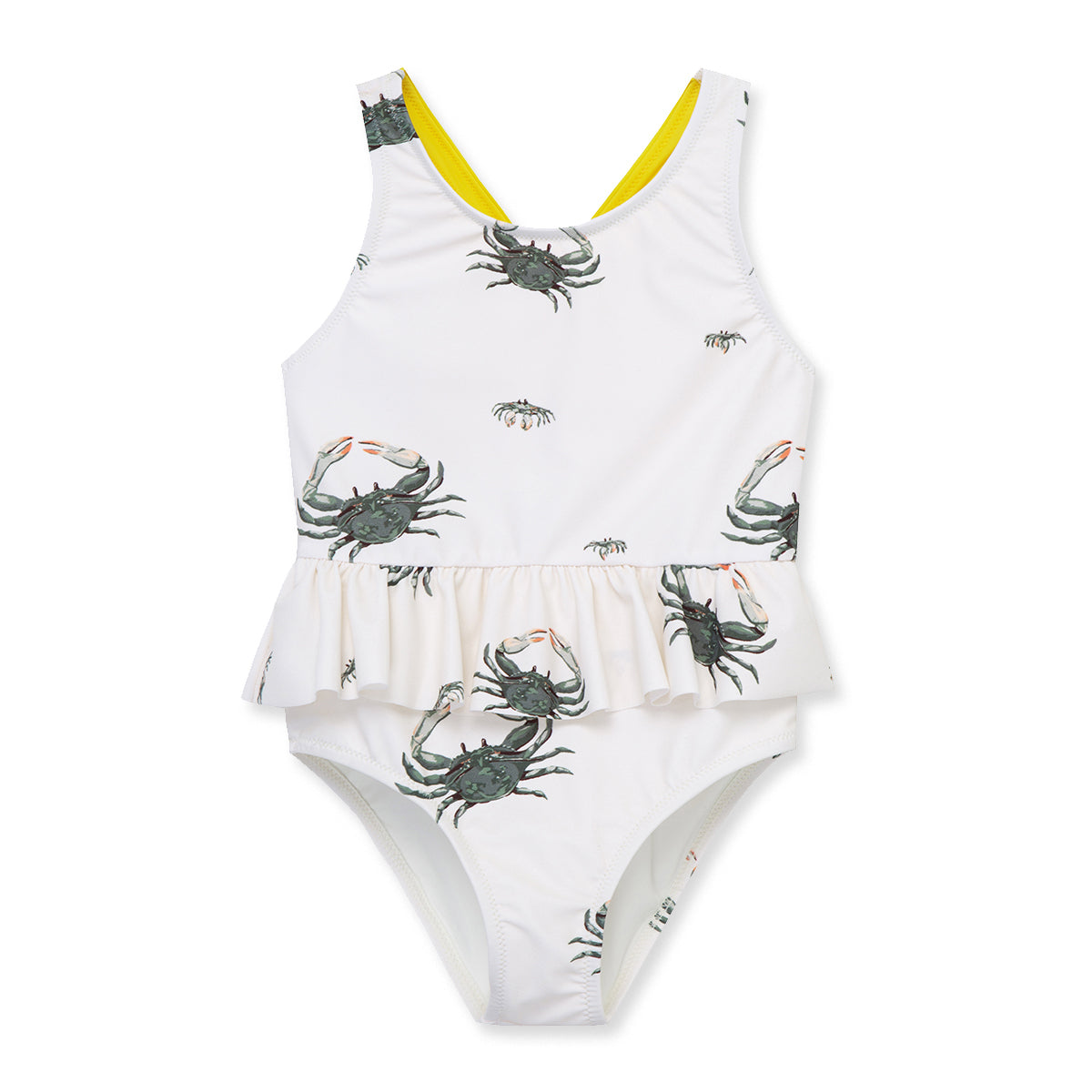 Milkbarn Coastal Crab Ruffle Waist Suspender Swimsuit