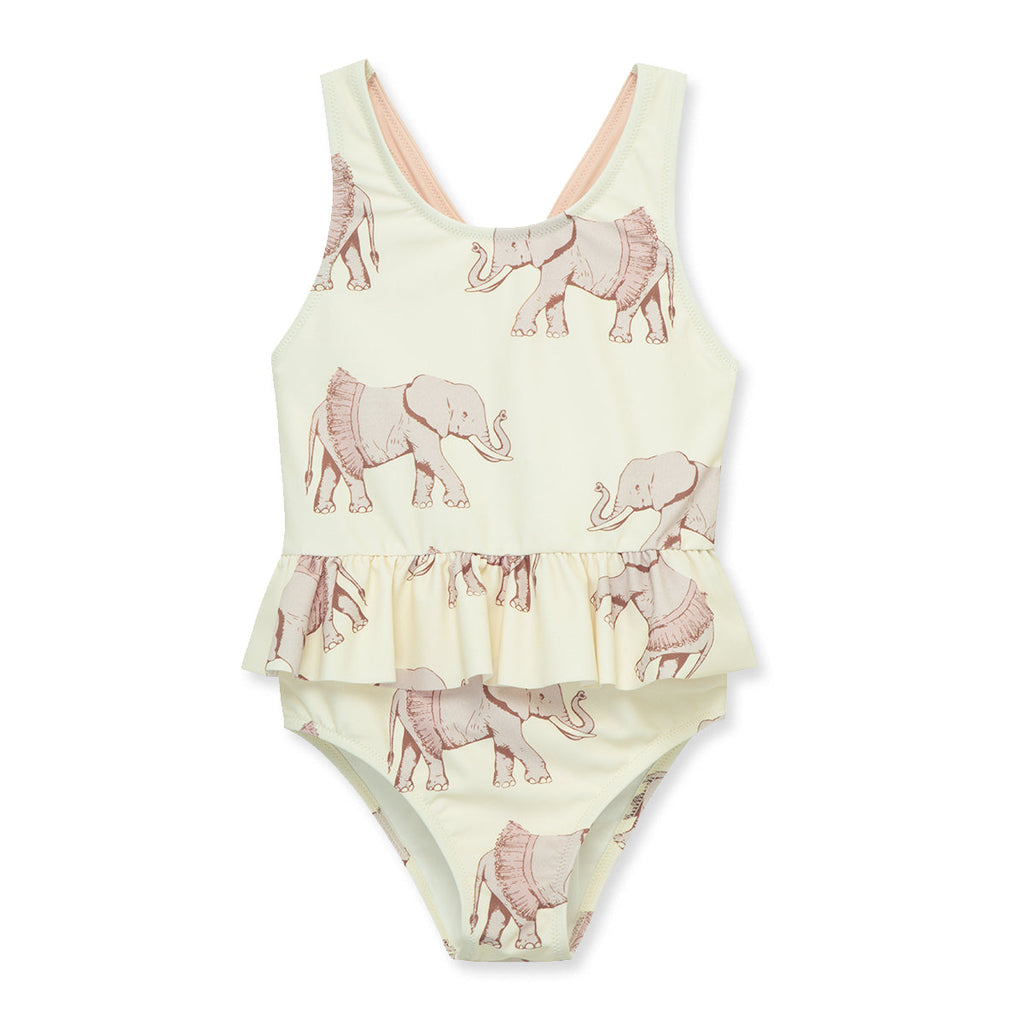 Milkbarn Tutu Elephant Ruffle Waist Suspender Swimsuit | Playroom Avenue