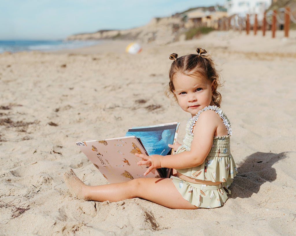 Milkbarn Coastal Crab Ruffle Two Piece Swimsuit | Playroom Avenue