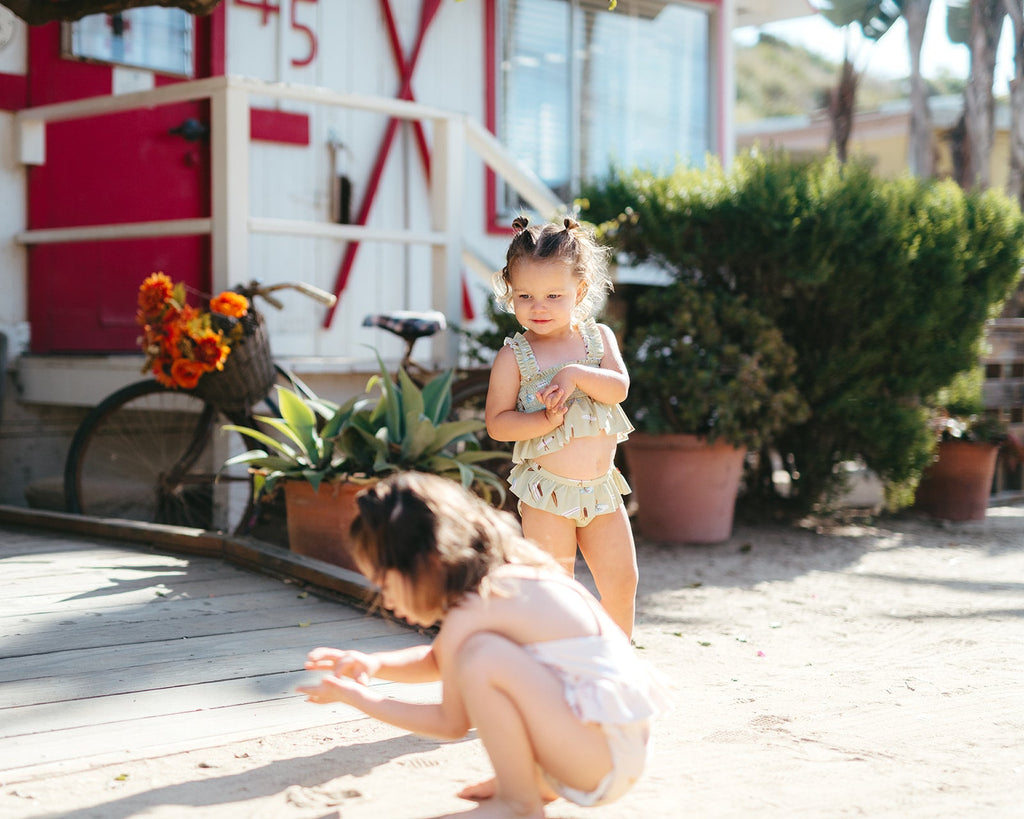 Milkbarn Coastal Crab Ruffle Two Piece Swimsuit | Playroom Avenue