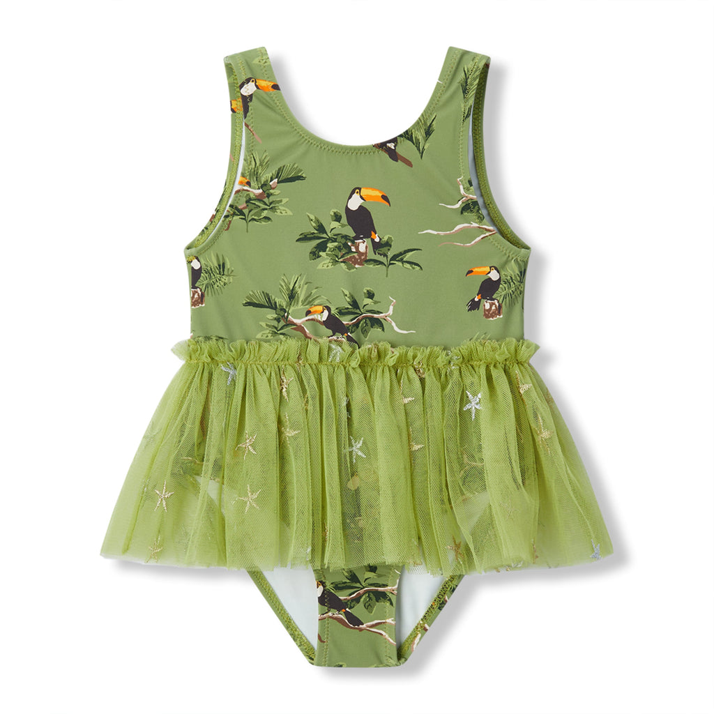 Milkbarn Toucan Ballet Skirt Swimsuit | Playroom Avenue