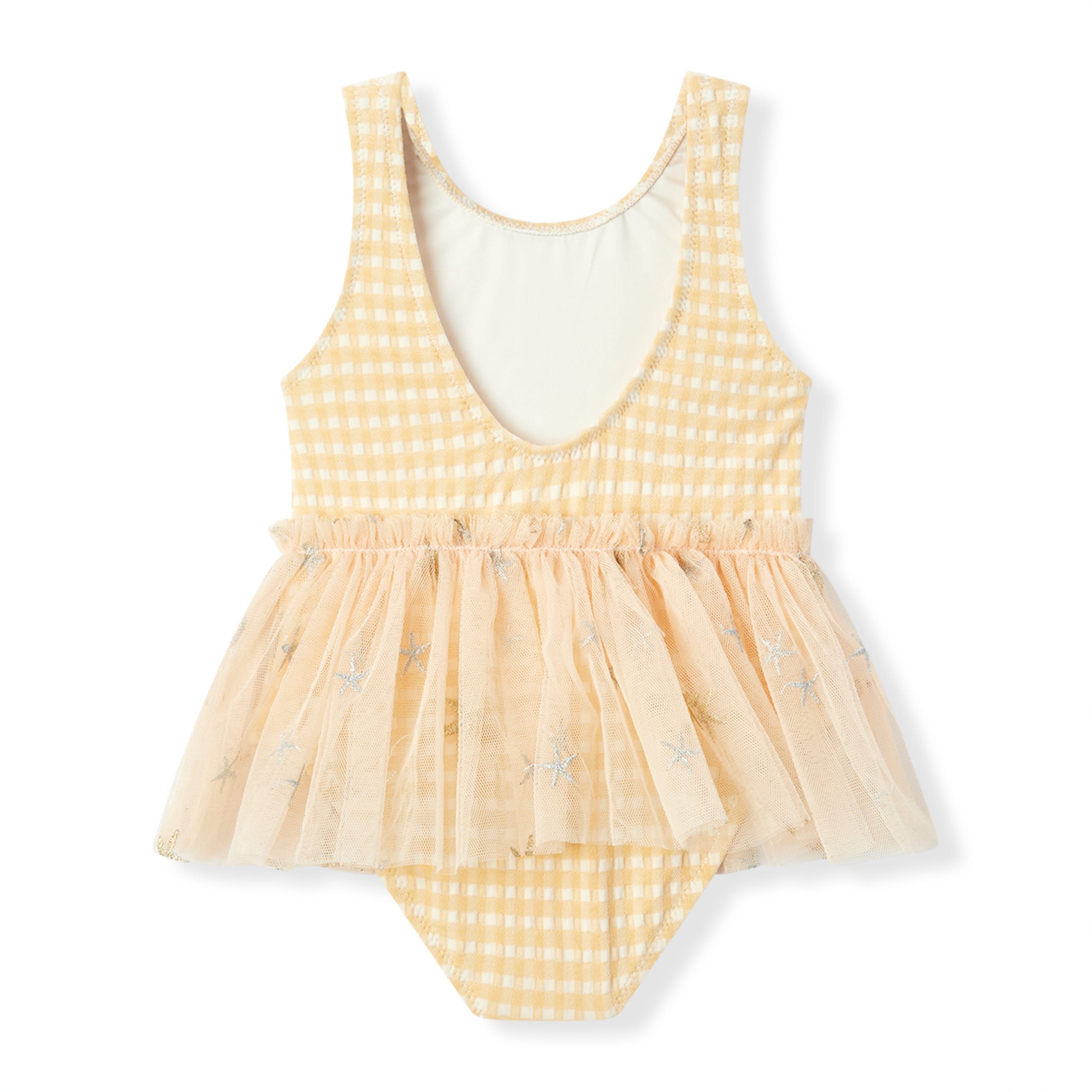 Milkbarn Yellow Gingham Ballet Skirt Swimsuit | Playroom Avenue