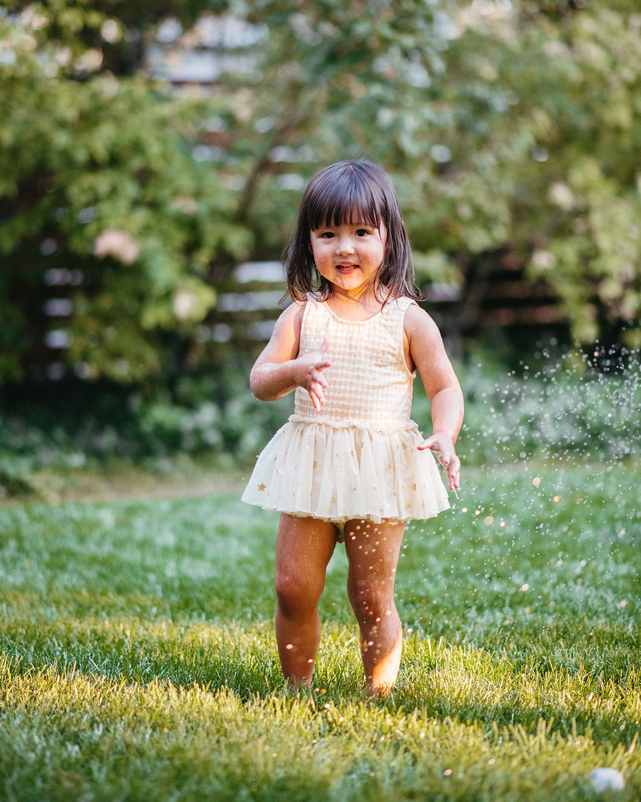 Milkbarn Green Gingham Ballet Skirt Swimsuit | Playroom Avenue