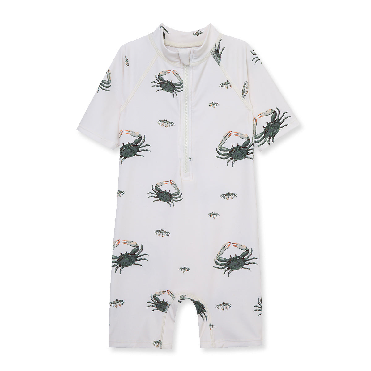 Milkbarn Coastal Crab Zipper Short Sleeve Shortall Swimsuit