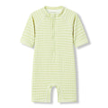 Milkbarn Green Gingham Zipper Shortall Swimsuit | Playroom Avenue
