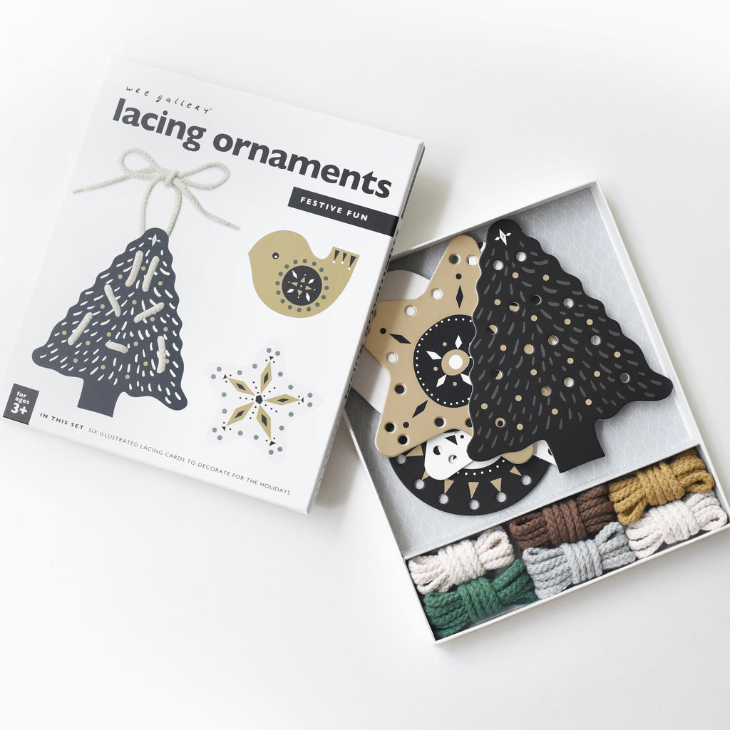 Wee Gallery Festive Fun Lacing Ornaments | Playroom Avenue