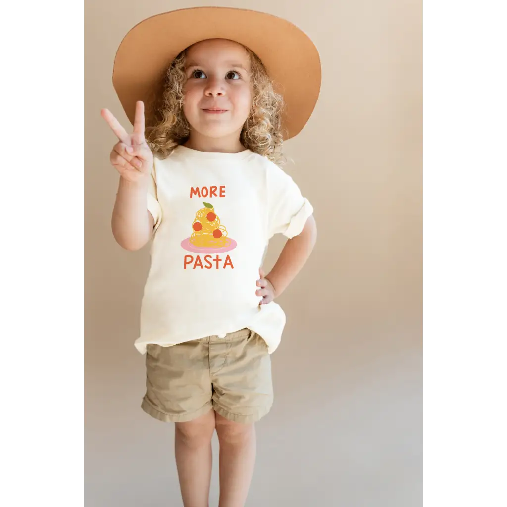 Polished Prints More Pasta Kids Graphic T-Shirt | Playroom Avenue
