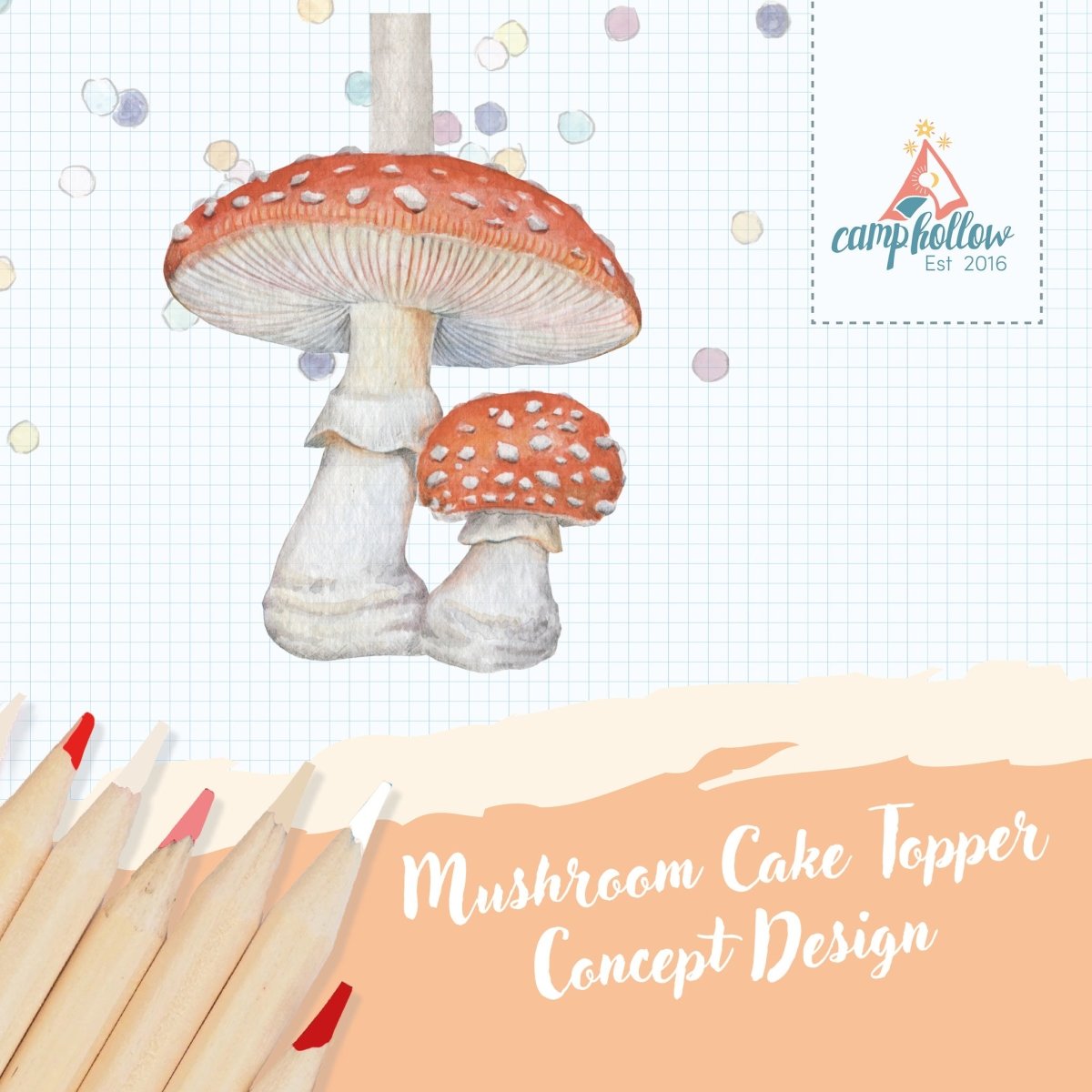 Camp Hollow Mushroom Cake Topper | Playroom Avenue
