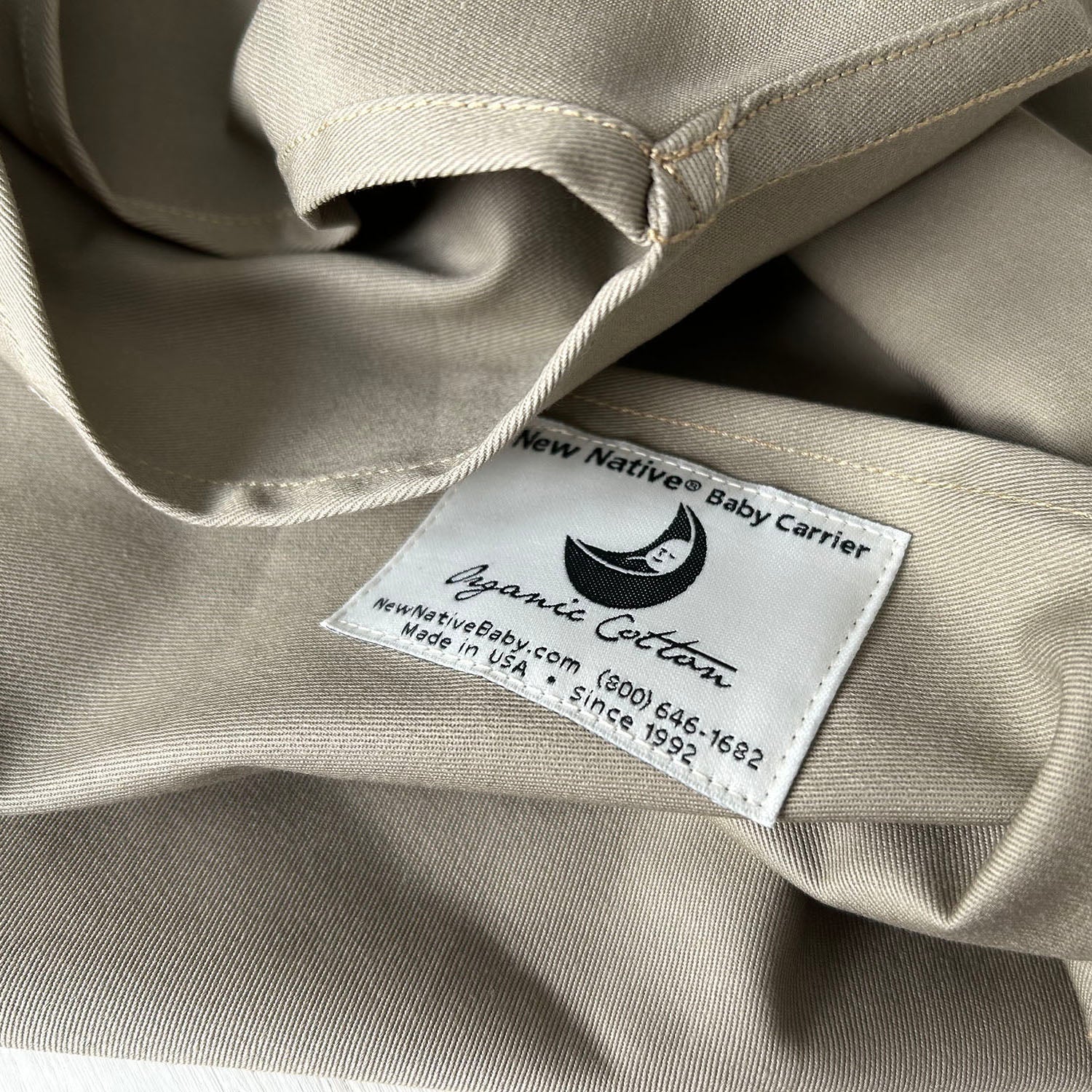 New Native® Inc. Organic Cotton Baby Carrier Khaki | Playroom Avenue