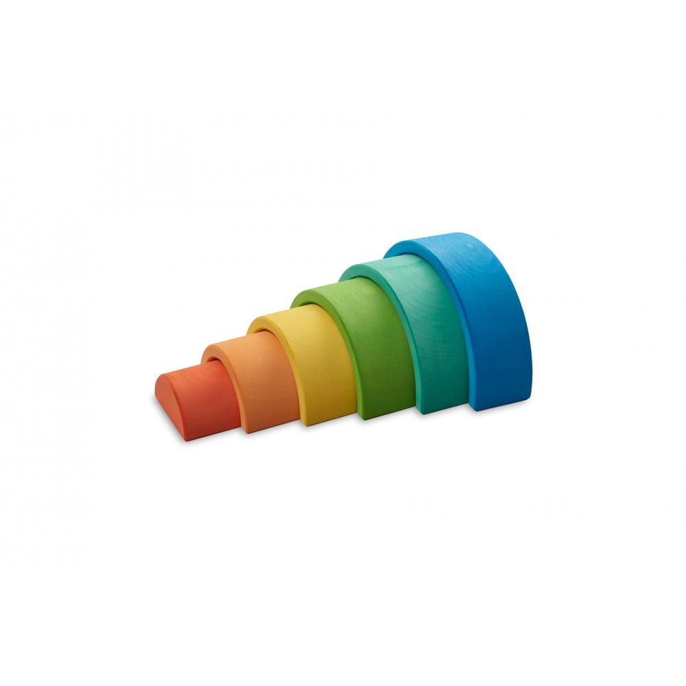 Ocamora Blue 6 Piece Wooden Rainbow Stacker