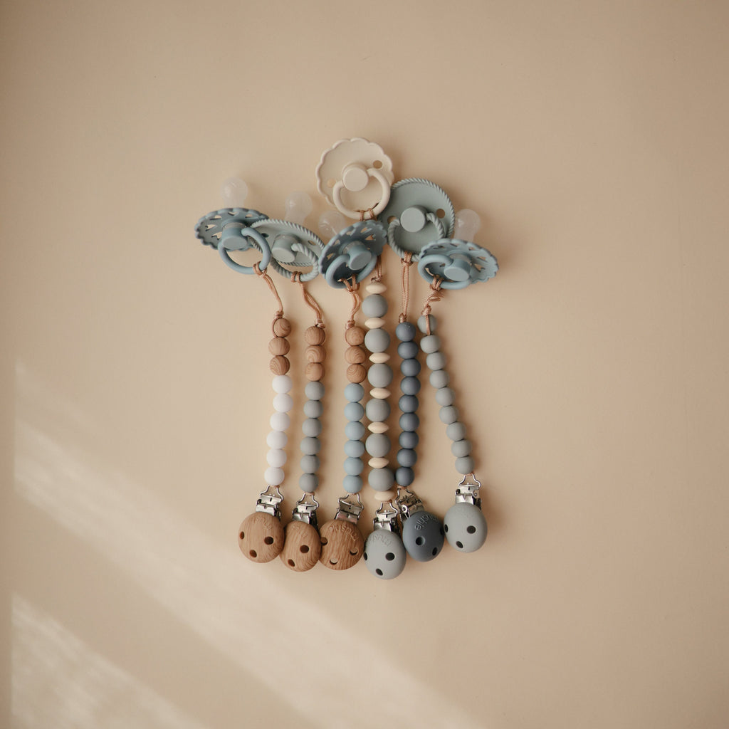 Mushie Silicone Pacifier Clip | Eva | Playroom Avenue