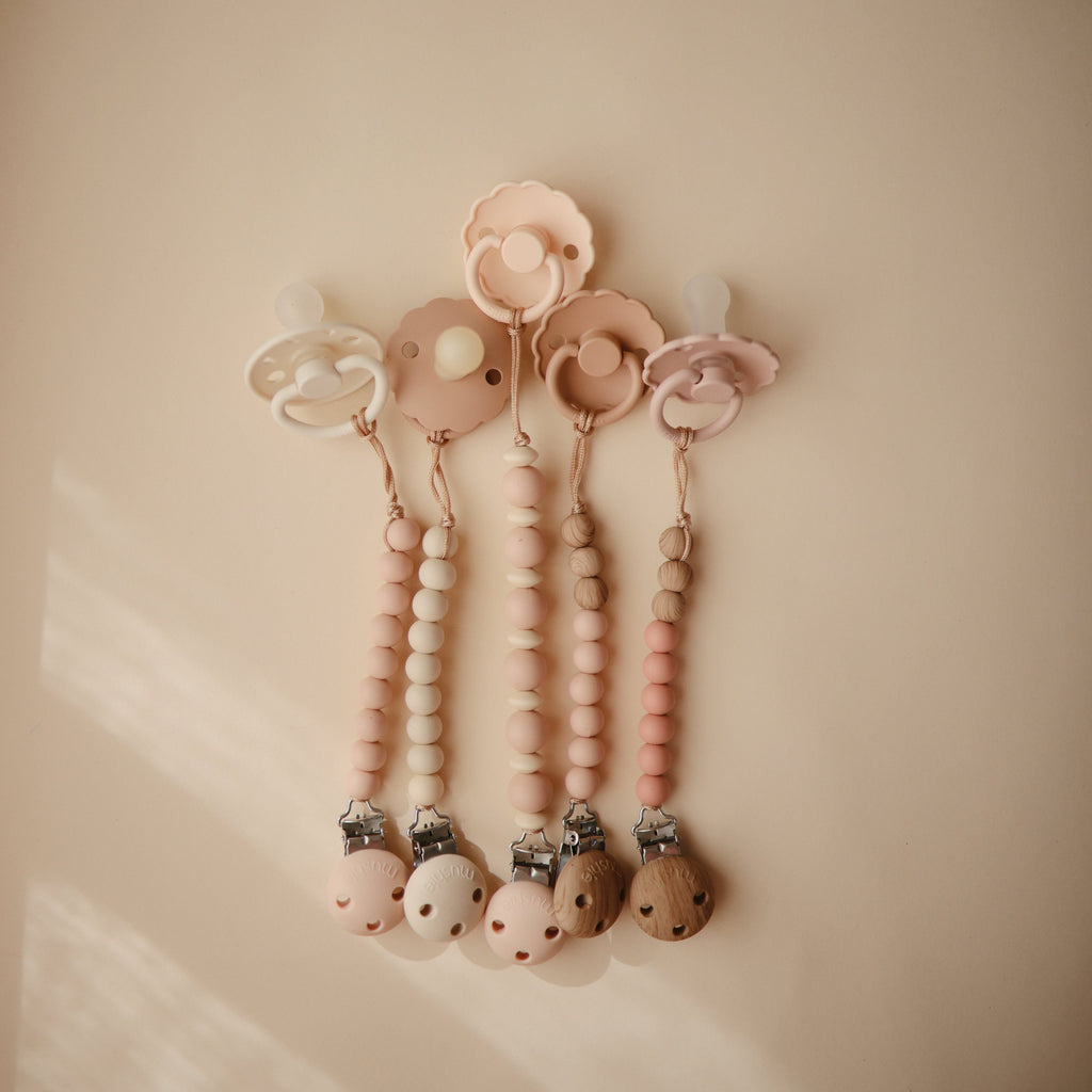 Mushie Silicone Pacifier Clip | Luna | Playroom Avenue