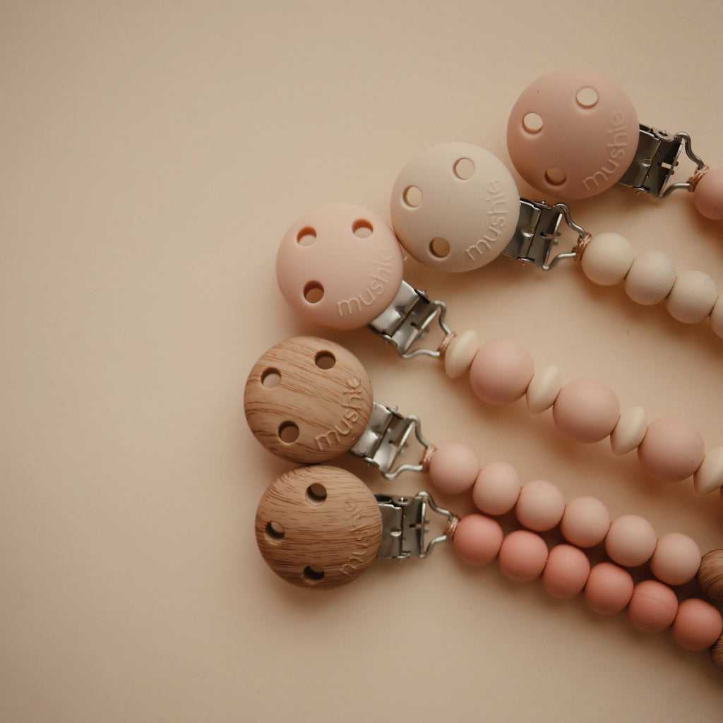 Mushie Silicone Pacifier Clip | Eva | Playroom Avenue