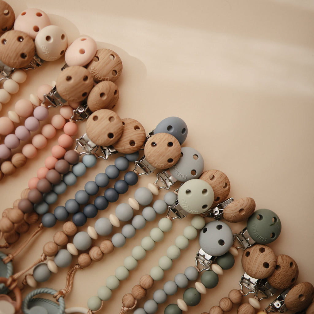 Mushie Silicone Pacifier Clip | Eva | Playroom Avenue