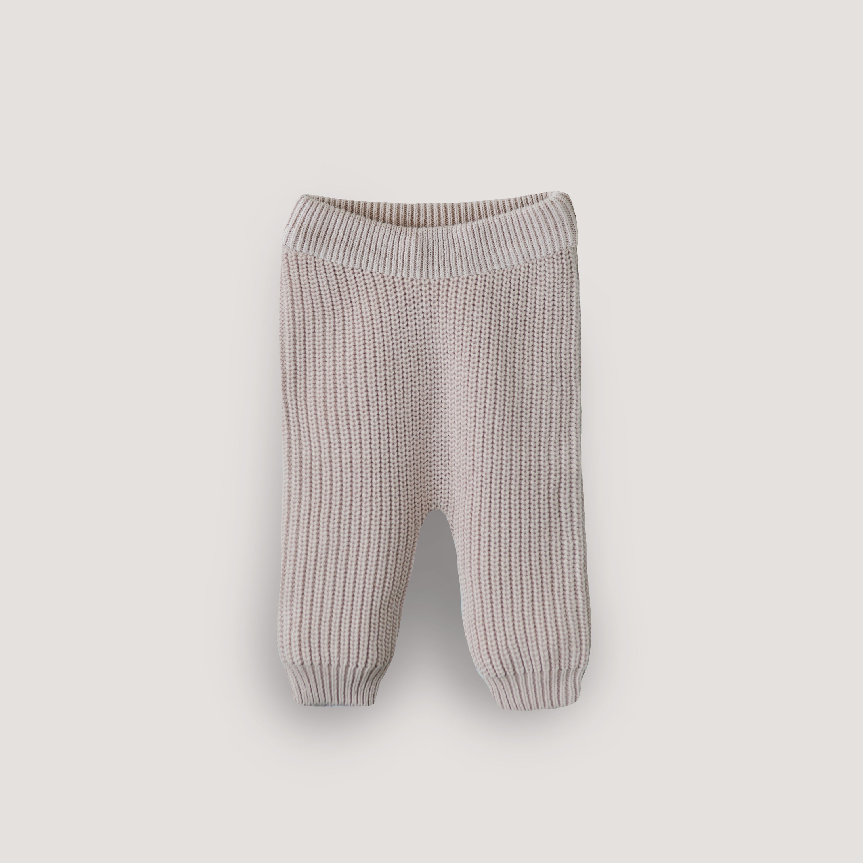 Mushie Chunky Knit Pants Beige | Playroom Avenue
