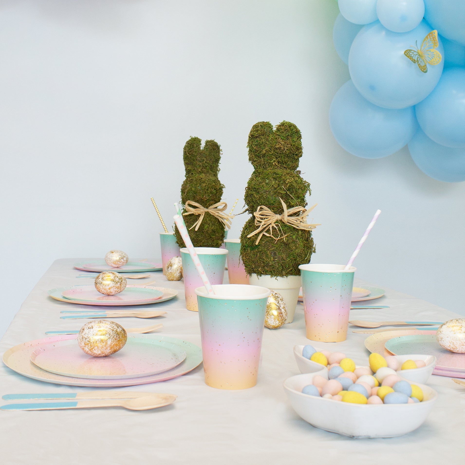 Ellie's Party Supply Light Blue Wooden Utensil Set – 24ct | ON SALE!! | Playroom Avenue