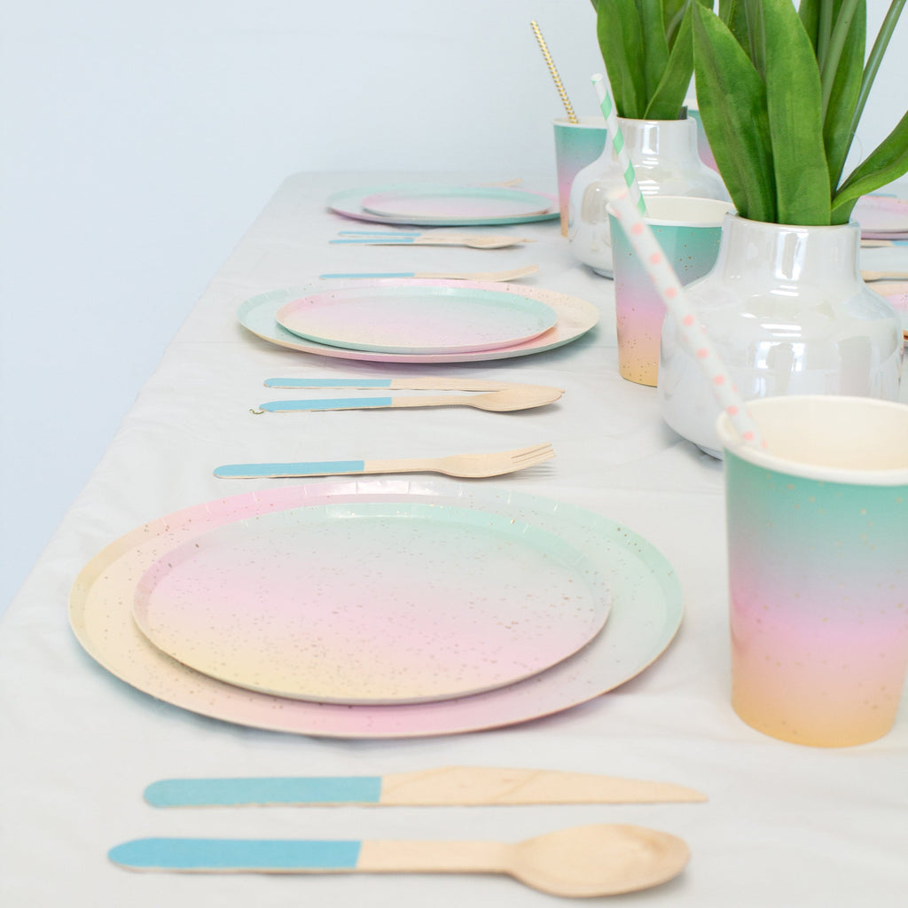 Ellie's Party Supply Light Blue Wooden Utensil Set – 24ct | ON SALE!! | Playroom Avenue