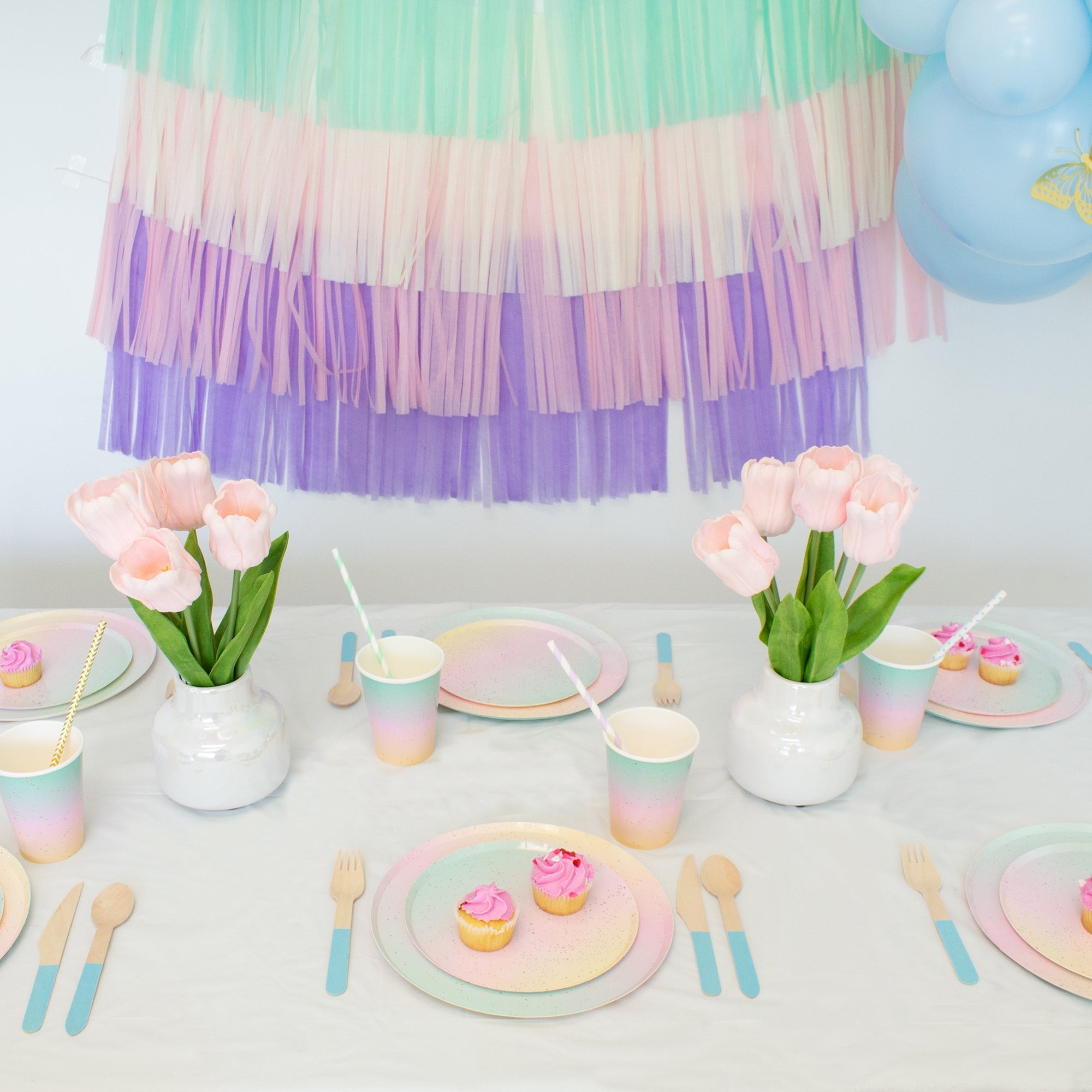 Ellie's Party Supply Light Blue Wooden Utensil Set – 24ct | ON SALE!! | Playroom Avenue