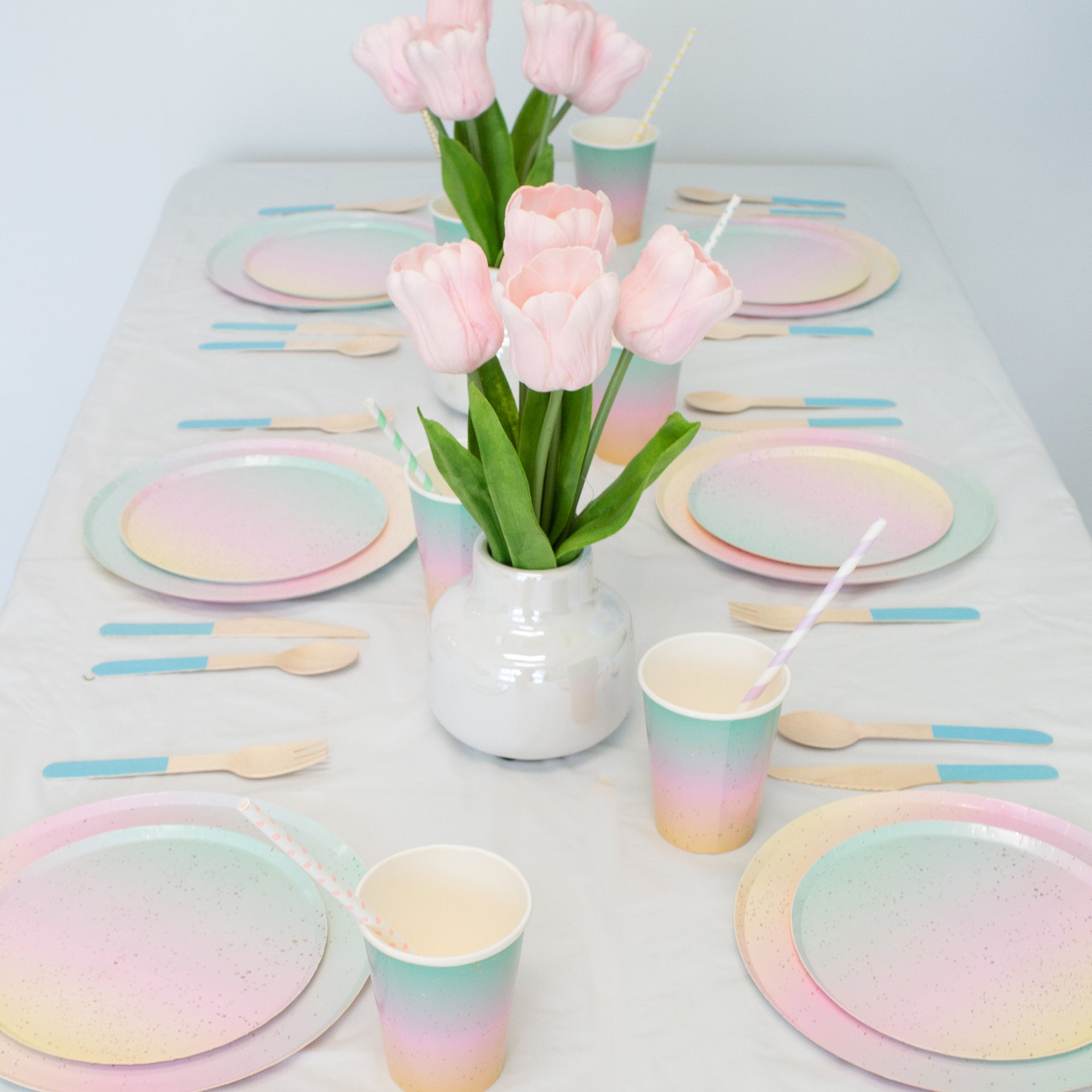 Ellie's Party Supply Light Blue Wooden Utensil Set – 24ct | ON SALE!! | Playroom Avenue
