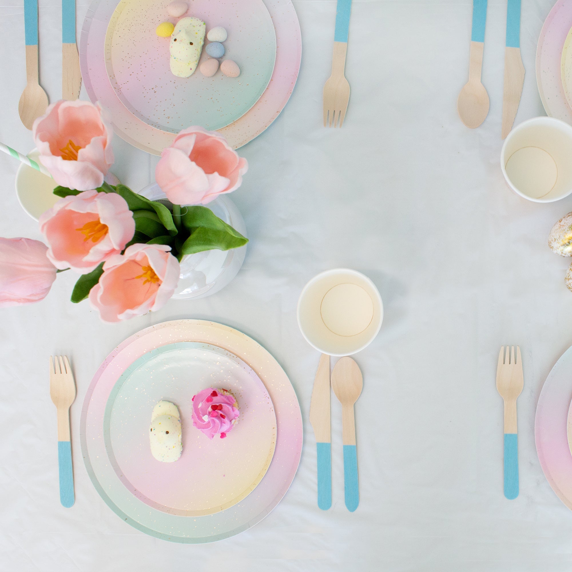Ellie's Party Supply Light Blue Wooden Utensil Set – 24ct | ON SALE!! | Playroom Avenue