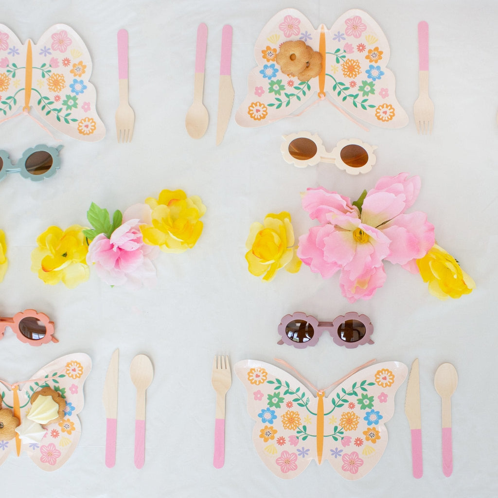 Ellie's Party Supply Pastel Pink Wooden Utensil Set – 24ct | ON SALE!! | Playroom Avenue