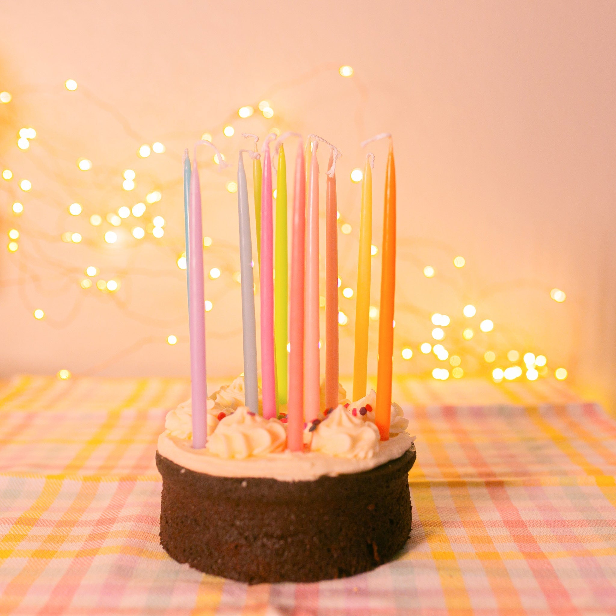 Camp Hollow Pastel Rainbow Tapered Candle Set (x12) | Playroom Avenue