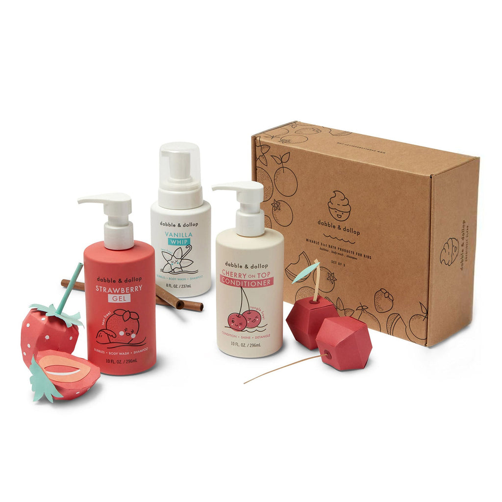 Dabble & Dollop Cherry Berry Conditioner & Bath Bundle | Playroom Avenue