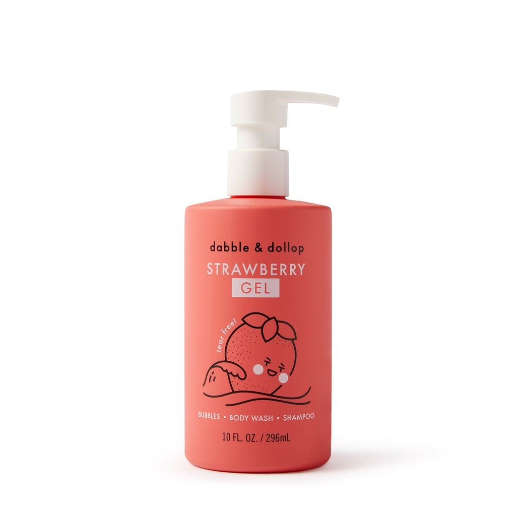 Dabble & Dollop Strawberry Bubble Bath, Body Wash & Shampoo | Playroom Avenue