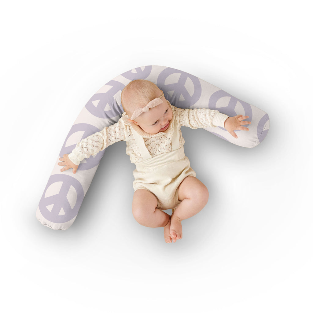 Toki Kids Cream Peace Sign Support Pillow | Playroom Avenue