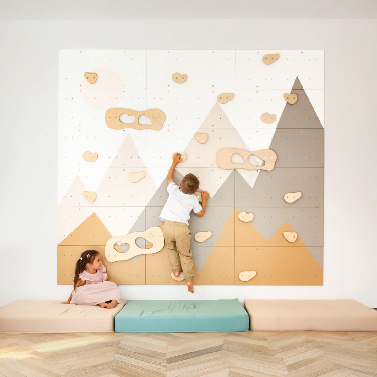 Wood and Hearts Indoor Climbing Wall | Playroom Avenue
