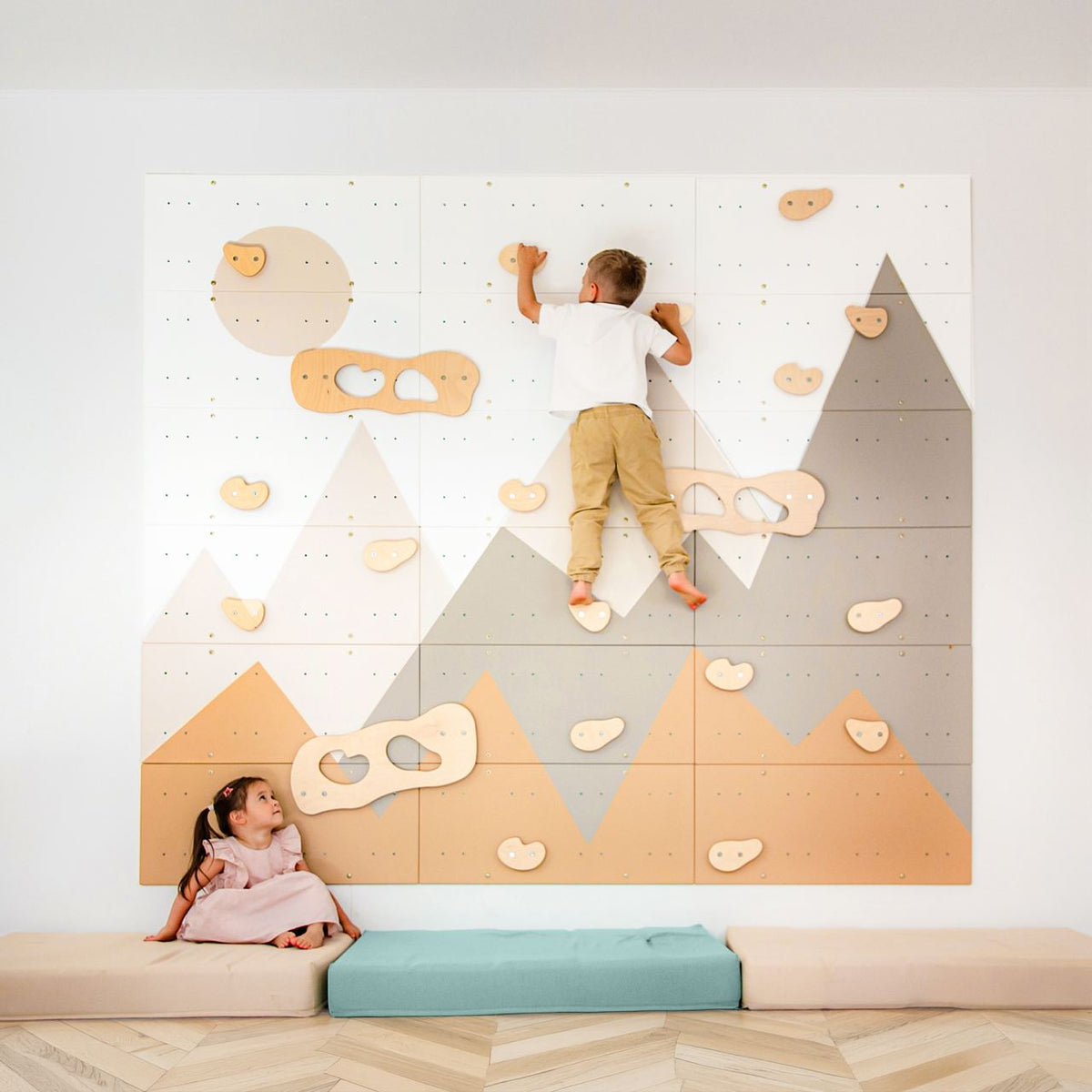 Wood and Hearts Indoor Climbing Wall | Playroom Avenue
