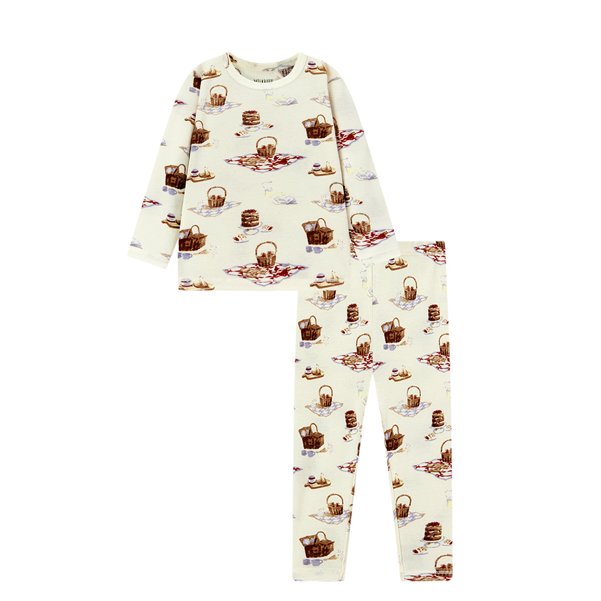 Milkbarn Picnic Organic Cotton Long Sleeve Two Piece Pajama Set | Playroom Avenue