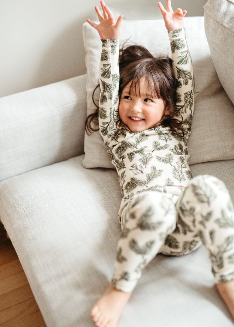 Milkbarn Picnic Organic Cotton Long Sleeve Two Piece Pajama Set | Playroom Avenue