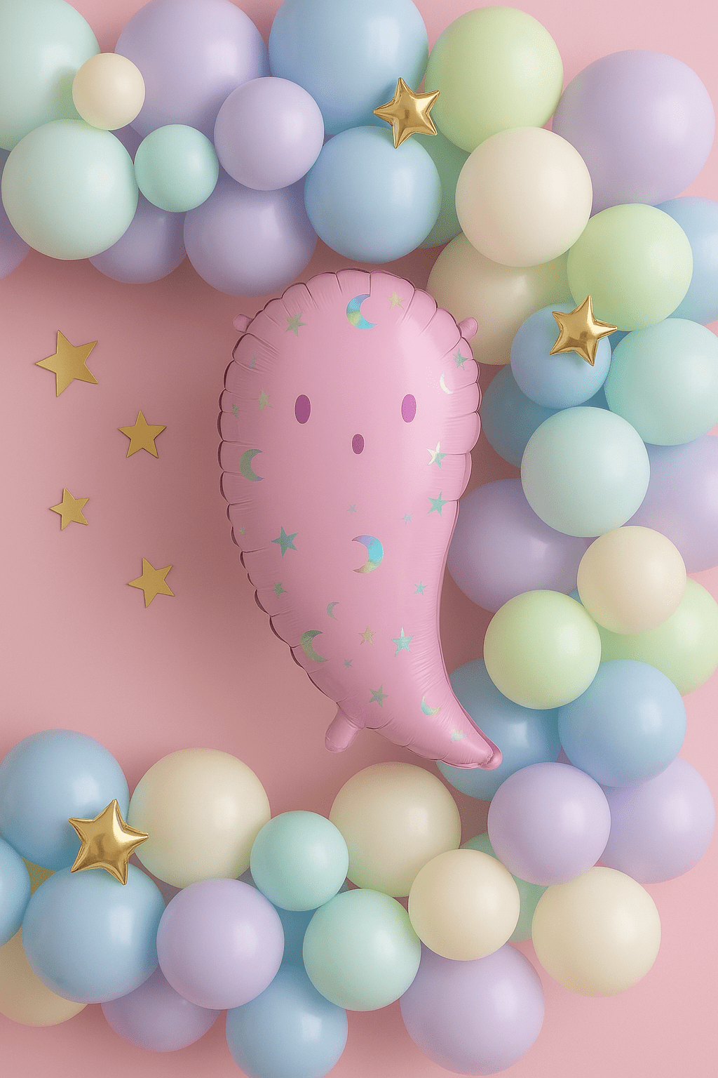 Pink Ghost Balloon – 14 x 24" Holographic Halloween Decor | Ellie’s Party Supply | Playroom Avenue