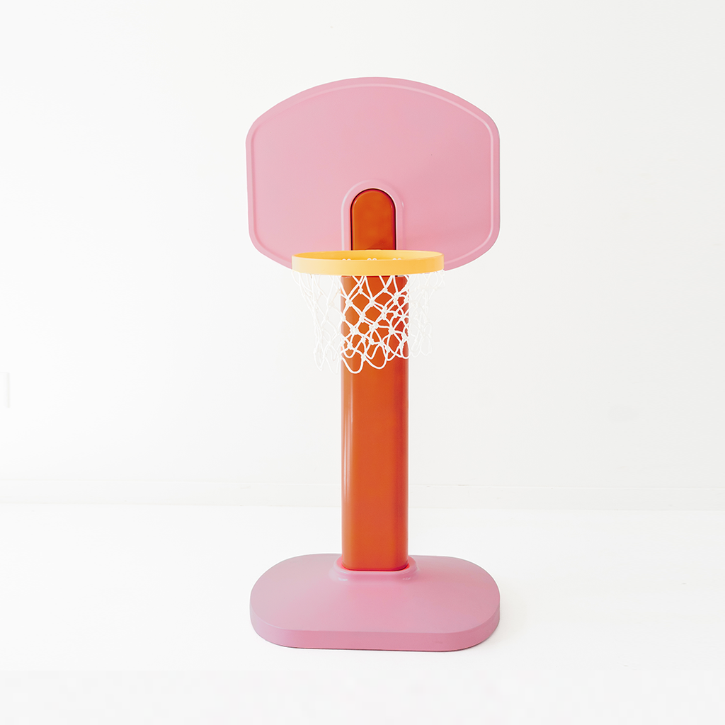 Smol Basketball Hoop Classic Pink Checkered | Playroom Avenue