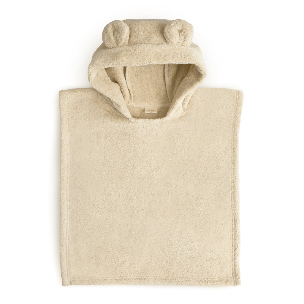 Mushie Bear Poncho Towel Fog | Playroom Avenue